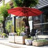 Villacera 9-Foot LED Outdoor Patio Umbrella with Solar Lights, Red 83-OUT5423